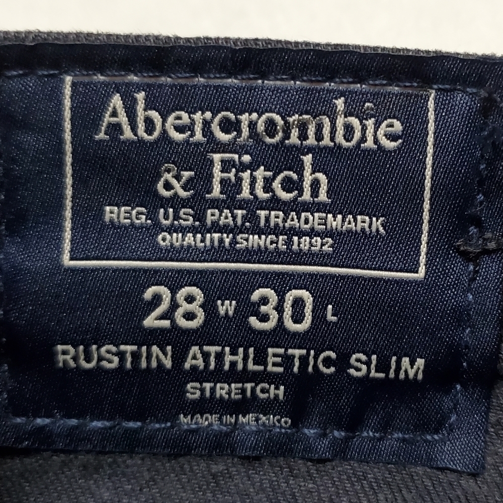 ABERCROMBIE & Fitch Rustin Athletic Slim Stretch Black Raw Cut Jeans 28 - Picture 11 of 12